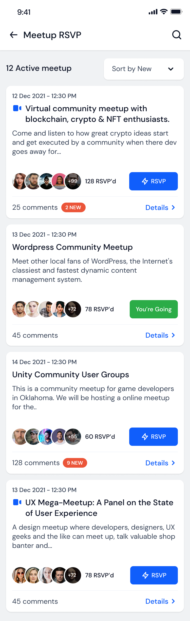Eventspot app screen