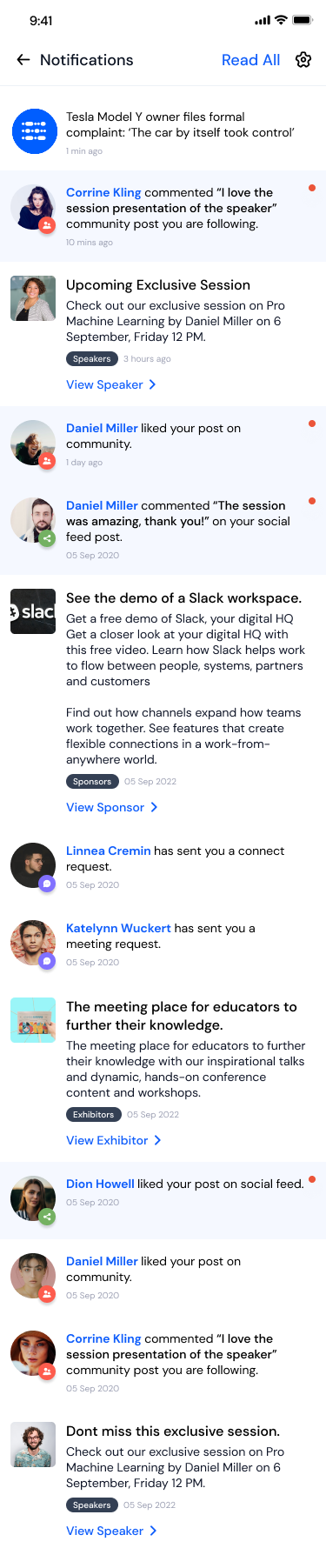 Eventspot app screen
