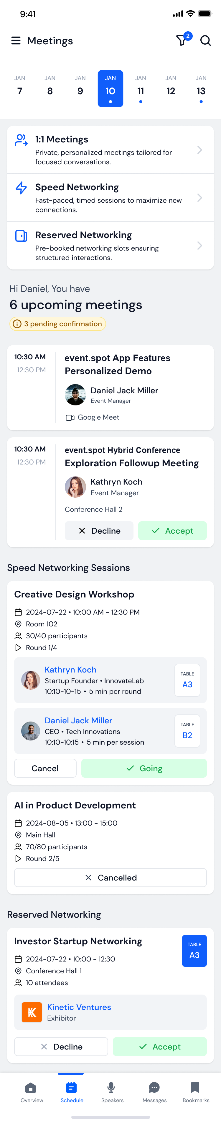 Eventspot app screen