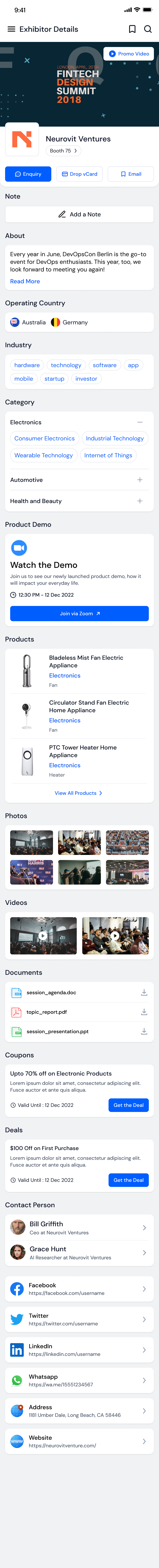Eventspot app screen